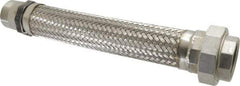 Value Collection - 18" OAL, 2" ID, 450 Max psi, Flexible Metal Hose Assembly - 2" Fitting, 304 Stainless Steel Fitting, 321 Stainless Steel Hose - Makers Industrial Supply