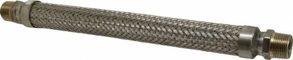 Made in USA - 18" OAL, 1" ID, 580 Max psi, Flexible Metal Hose Assembly - Makers Industrial Supply