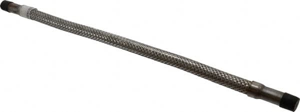 Made in USA - 24" OAL, 1/2" ID, 1,040 Max psi, Flexible Metal Hose Assembly - Makers Industrial Supply