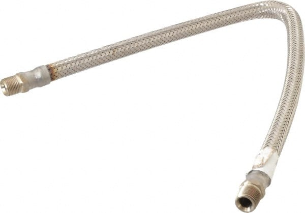 Made in USA - 24" OAL, 3/8" ID, 1,450 Max psi, Flexible Metal Hose Assembly - Makers Industrial Supply