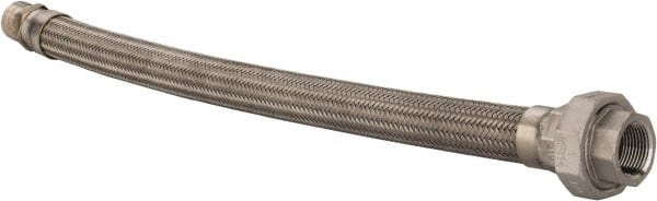 Made in USA - 24" OAL, 1" ID, 580 Max psi, Flexible Metal Hose Assembly - Makers Industrial Supply