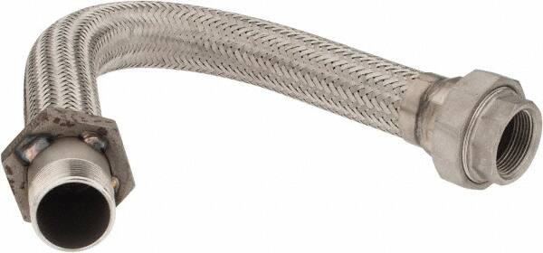 Made in USA - 24" OAL, 1-1/4" ID, 450 Max psi, Flexible Metal Hose Assembly - Makers Industrial Supply