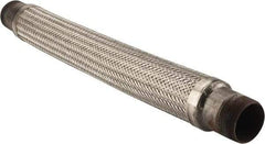 Made in USA - 30" OAL, 2-1/2" ID, Flexible Metal Hose Assembly - 2-1/2" Fitting, Carbon Steel Fitting, Stainless Steel Hose - Makers Industrial Supply