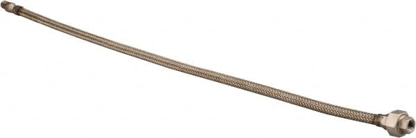 Made in USA - 30" OAL, 1/4" ID, 2,240 Max psi, Flexible Metal Hose Assembly - Makers Industrial Supply