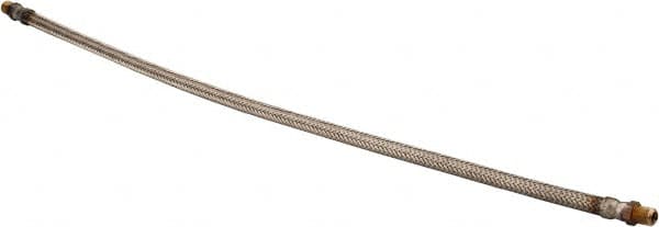 Made in USA - 30" OAL, 1/4" ID, 2,240 Max psi, Flexible Metal Hose Assembly - Makers Industrial Supply