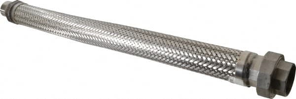 Made in USA - 30" OAL, 1-1/2" ID, 410 Max psi, Flexible Metal Hose Assembly - Makers Industrial Supply