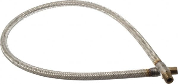 Made in USA - 36" OAL, 1/4" ID, 2,240 Max psi, Flexible Metal Hose Assembly - Makers Industrial Supply