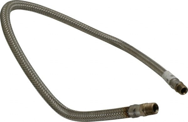 Made in USA - 36" OAL, 3/8" ID, 1,450 Max psi, Flexible Metal Hose Assembly - Makers Industrial Supply