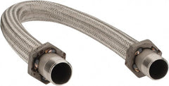 Made in USA - 36" OAL, 1-1/4" ID, 450 Max psi, Flexible Metal Hose Assembly - Makers Industrial Supply