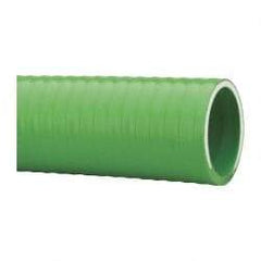 Made in USA - 1-1/2" Inside x 1-13/16" Outside Diam, PVC Liquid Suction & Discharge Hose - Green, 100' Long, 28 Vacuum Rating, 85 psi Working Pressure - Makers Industrial Supply