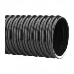 Made in USA - 3" ID, 28 Hg Vac Rating, 50 psi, PVC Vacuum & Duct Hose - 100' Long, Black, 8" Bend Radius, -10°F Min - Makers Industrial Supply