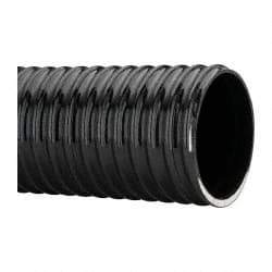 Made in USA - 4" ID, 28 Hg Vac Rating, 40 psi, PVC Vacuum & Duct Hose - 100' Long, Black, 10" Bend Radius, -10°F Min - Makers Industrial Supply