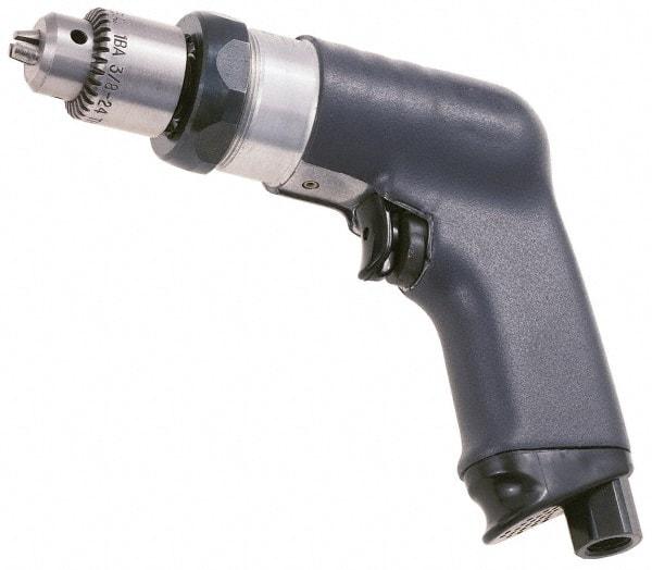 Ingersoll-Rand - 3/8" Keyed Chuck - Pistol Grip Handle, 1,000 RPM, 17 CFM, 0.4 hp, 90 psi - Makers Industrial Supply