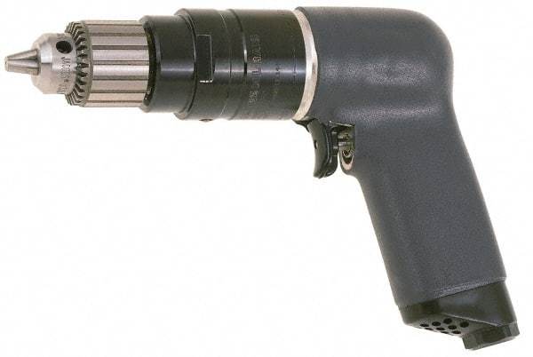 Ingersoll-Rand - 1/4" Keyed Chuck - Pistol Grip Handle, 6,000 RPM, 25 CFM, 0.75 hp, 90 psi - Makers Industrial Supply