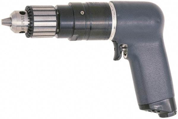 Ingersoll-Rand - 3/8" Keyed Chuck - Pistol Grip Handle, 1,400 RPM, 25 CFM, 0.75 hp, 90 psi - Makers Industrial Supply