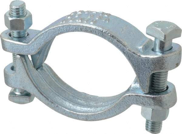 Dixon Valve & Coupling - 3-1/4 to 3-1/2" OD, Double Bolt Iron Clamp - Plated Malleable Iron - Makers Industrial Supply