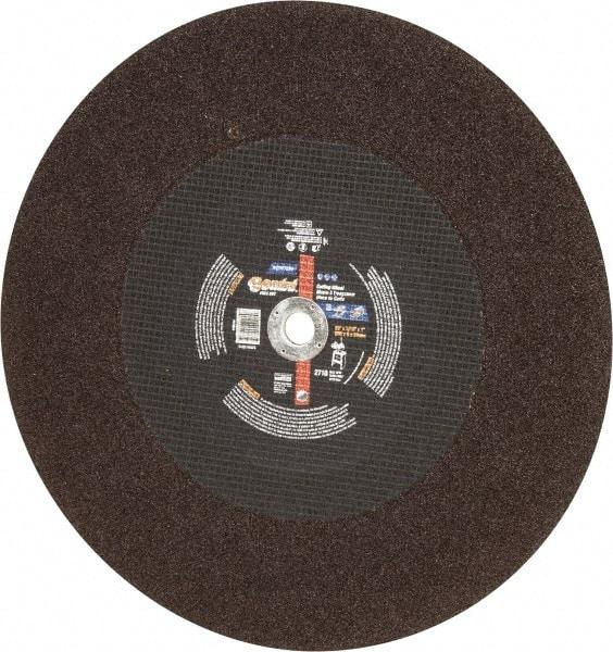 Norton - 20" Aluminum Oxide Cutoff Wheel - 3/16" Thick, 1" Arbor, 2,710 Max RPM, Use with Stationary Tools - Makers Industrial Supply