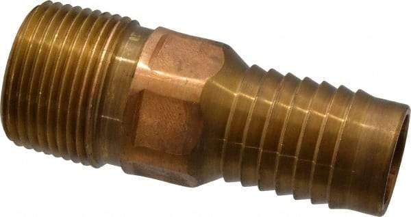 Campbell Fittings - 1" Pipe ID, Threaded Combination Nipple for Hoses - Brass - Makers Industrial Supply