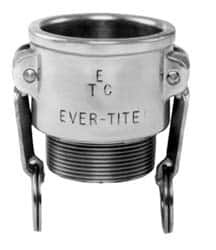 EVER-TITE Coupling Products - 6" Stainless Steel Cam & Groove Suction & Discharge Hose Female Coupler Male NPT Thread - Part B, 6" Thread, 75 Max psi - Makers Industrial Supply