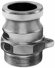 EVER-TITE Coupling Products - 5" Stainless Steel Cam & Groove Suction & Discharge Hose Male Adapter Male NPT Thread - Part F, 5" Thread, 75 Max psi - Makers Industrial Supply