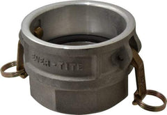 EVER-TITE Coupling Products - 4" Aluminum Cam & Groove Suction & Discharge Hose Female Coupler Female NPT Thread - Part D, 3" Thread, 100 Max psi - Makers Industrial Supply