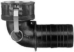 EVER-TITE Coupling Products - 4" Brass Cam & Groove Suction & Discharge Hose Female Coupler Hose Shank, 90° - Part C, 100 Max psi - Makers Industrial Supply