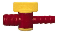 Value Collection - 2 Piece, 1/4" ID Coolant Hose Nipple Valve - Male to Female Connection, POM Body, 1/4 NPT, Use with Snap Together Hose Systems - Makers Industrial Supply