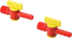 Value Collection - 2 Piece, 1/4" ID Coolant Hose Nipple Valve - Male to Female Connection, POM Body, 1/4 NPT, Use with Snap Together Hose Systems - Makers Industrial Supply