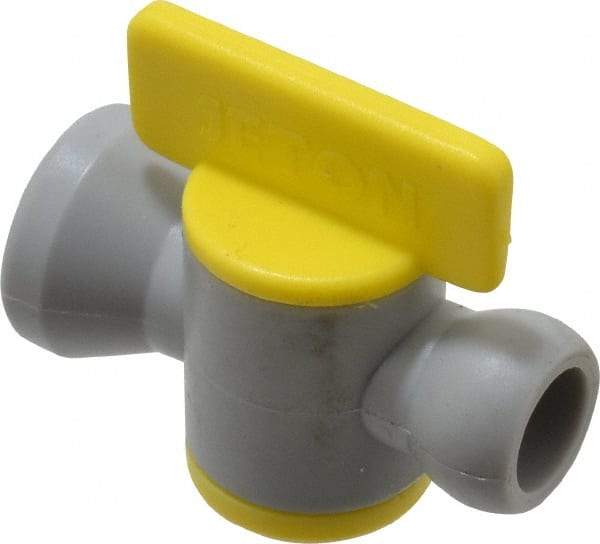 Value Collection - 2 Piece, 1/4" ID Coolant Hose Connection Valve - Male to Female Connection, POM Body, Unthreaded, Use with Snap Together Hose Systems - Makers Industrial Supply