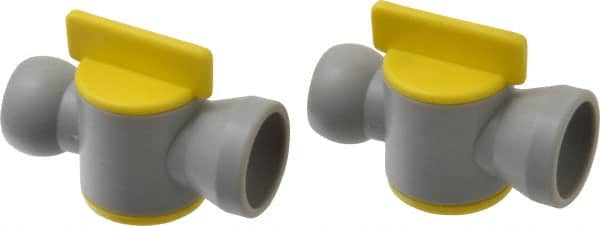 Value Collection - 2 Piece, 1/2" ID Coolant Hose Connection Valve - Male to Female Connection, POM Body, Unthreaded, Use with Snap Together Hose Systems - Makers Industrial Supply