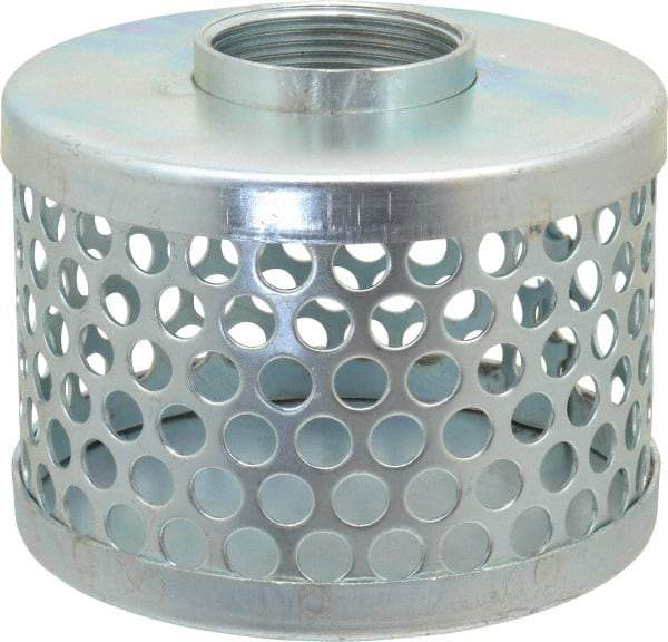 Kuriyama of America - 1-1/2" Hose, Round Hole Strainer - Plated Steel - Makers Industrial Supply