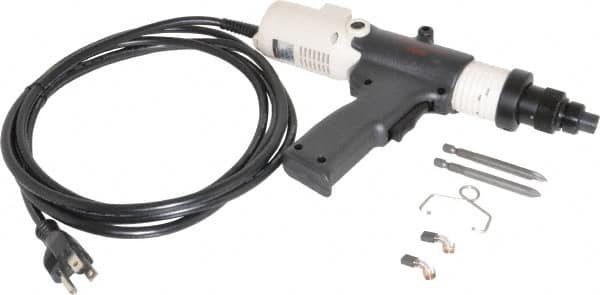 Ingersoll-Rand - Pistol Grip Handle, 400 RPM, 15 to 40 In/Lb Torque, Electric Screwdriver - 1/4" Bit Holder, 115 Volts, 0.45 Amps - Makers Industrial Supply