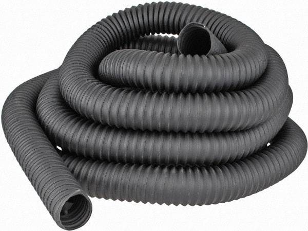 Hi-Tech Duravent - 2" ID, 25' Long, Thermoplastic Rubber Blower & Duct Hose - Black, 3-1/2" Bend Radius, 20 In/Hg, 15 Max psi, -65 to 275°F, Chemical Resistant - Makers Industrial Supply