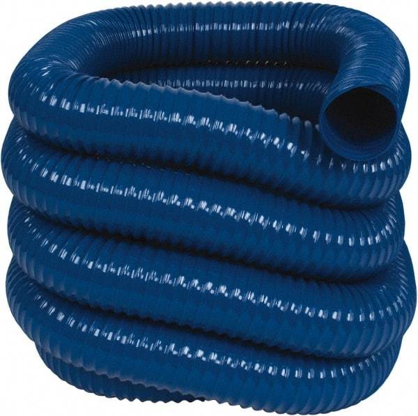 Hi-Tech Duravent - 3" ID, 25' Long, PVC Blower & Duct Hose - Blue, 4-1/4" Bend Radius, 22 In/Hg, 24 Max psi, -20 to 180°F, Abrasion and Chemical Resistant - Makers Industrial Supply