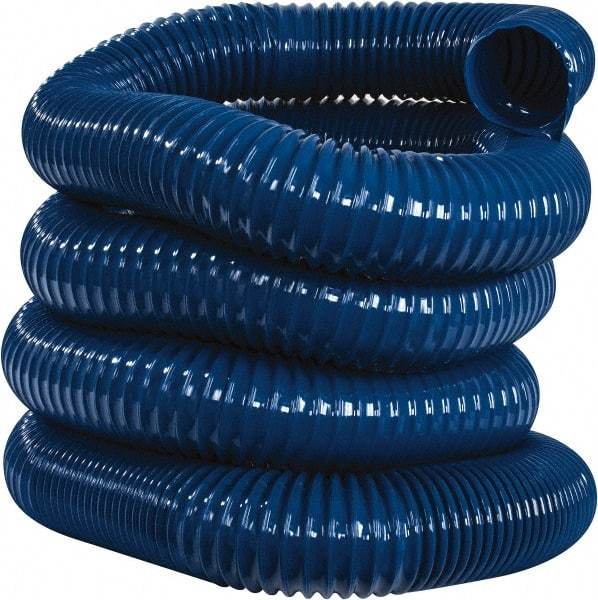 Hi-Tech Duravent - 4" ID, 25' Long, PVC Blower & Duct Hose - Blue, 5-1/2" Bend Radius, 17 In/Hg, 11 Max psi, -20 to 180°F, Abrasion and Chemical Resistant - Makers Industrial Supply