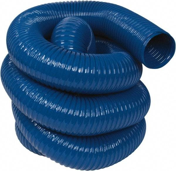 Hi-Tech Duravent - 5" ID, 25' Long, PVC Blower & Duct Hose - Blue, 6-3/4" Bend Radius, 14 In/Hg, 10 Max psi, -20 to 180°F, Abrasion and Chemical Resistant - Makers Industrial Supply