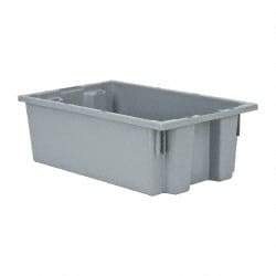 Quantum Storage - 75 Lb Load Capacity Gray Polyethylene Tote Container - Stacking, Nesting, 18" Long x 11" Wide x 6" High - Makers Industrial Supply