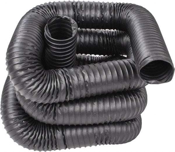 Hi-Tech Duravent - 4" ID, 25' Long, Neoprene Coated Polyester Blower & Duct Hose - Black, 6-1/2" Bend Radius, 22 In/Hg, 25 Max psi, -40 to 250°F, Chemical and Abrasion Resistant - Makers Industrial Supply