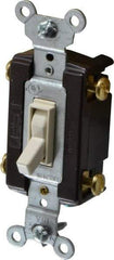 Pass & Seymour - 4 Pole, 120 VAC, 15 Amp, Specification Grade, Toggle, Wall and Dimmer Light Switch - 1-1/4 Inch Wide x 3.281 Inch High - Makers Industrial Supply