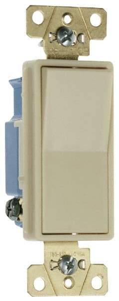 Pass & Seymour - 3 Pole, 120 to 277 VAC, 15 Amp, Specification Grade, Rocker, Wall and Dimmer Light Switch - 1.43 Inch Wide x 4.19 Inch High - Makers Industrial Supply