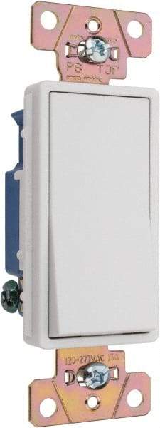 Pass & Seymour - 1 Pole, 120 to 277 VAC, 15 Amp, Specification Grade, Rocker, Wall and Dimmer Light Switch - 1.3 Inch Wide x 4.2 Inch High - Makers Industrial Supply