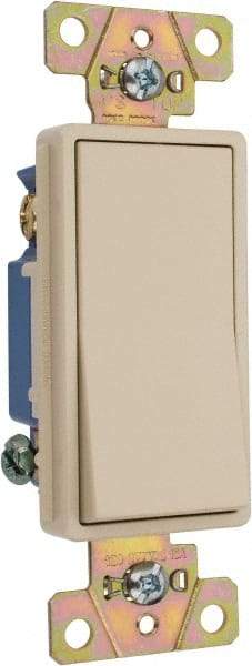 Pass & Seymour - 3 Pole, 120 to 277 VAC, 15 Amp, Specification Grade, Rocker, Wall and Dimmer Light Switch - 1.3 Inch Wide x 4.2 Inch High - Makers Industrial Supply