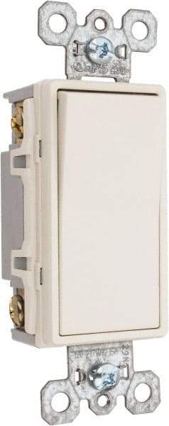 Pass & Seymour - 4 Pole, 120 to 277 VAC, 15 Amp, Specification Grade, Rocker, Wall and Dimmer Light Switch - 1.43 Inch Wide x 4.19 Inch High - Makers Industrial Supply