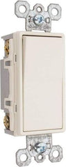 Pass & Seymour - 4 Pole, 120 to 277 VAC, 15 Amp, Specification Grade, Rocker, Wall and Dimmer Light Switch - 1.43 Inch Wide x 4.19 Inch High - Makers Industrial Supply