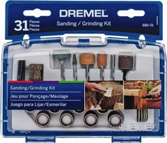 Dremel - 31 Piece Dressing Stones, Drum Sander, Grinding Stones, Sander Bands & Sanding Discs - Set Includes Dressing Stones, Drum Sander, Grinding Stones, Sander Bands & Sanding Discs - Makers Industrial Supply