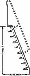 Made in USA - 5' High 1,000 Lb Capacity Alternating Tread Stair - Makers Industrial Supply