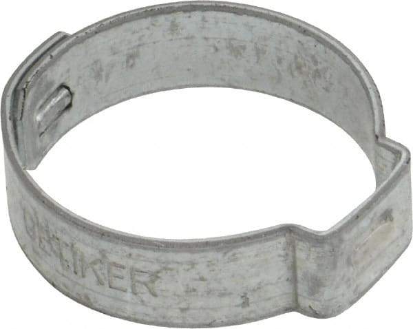 Oetiker - 19.8 to 22.6mm, Zinc-Plated 1-Ear Clamp - 7/8" Noml Size, 9mm Inner Width, 7mm Wide x 0.75mm Thick, Carbon Steel - Makers Industrial Supply