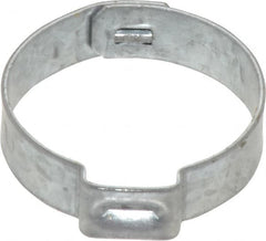 Oetiker - 22.8 to 25.6mm, Zinc-Plated 1-Ear Clamp - 1" Noml Size, 9mm Inner Width, 7mm Wide x 0.75mm Thick, Carbon Steel - Makers Industrial Supply