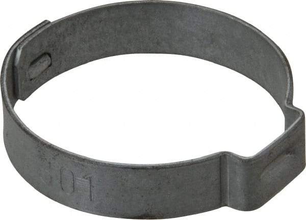 Oetiker - 27 to 30.1mm, Zinc-Plated 1-Ear Clamp - 1-13/16" Noml Size, 10mm Inner Width, 7mm Wide x 0.75mm Thick, Carbon Steel - Makers Industrial Supply