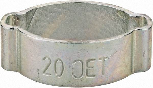 Oetiker - 16.2 to 20mm, Zinc-Plated 2-Ear Clamp - 3/4" Noml Size, 5.97mm Inner Width, 8.5mm Wide x 1.2mm Thick, Carbon Steel - Makers Industrial Supply